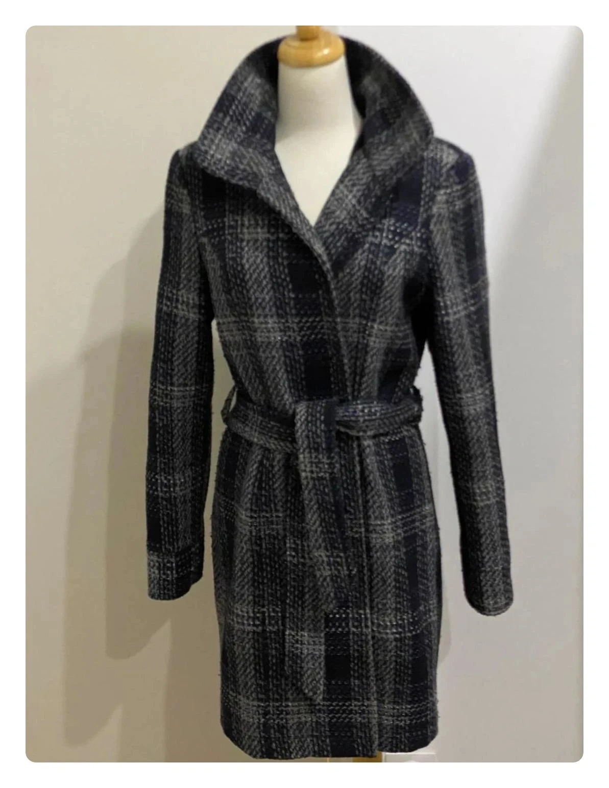 Manteau Xanaka laine ceinture gris Taille M